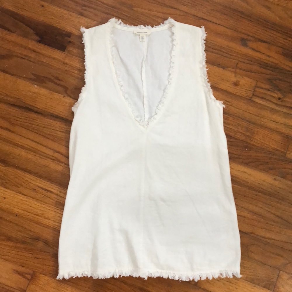 Off white, fringe Urban Outfitters top